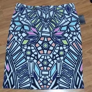 Stained glass print stretch scuba midi